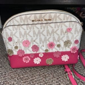 Michael Kors pink floral crossbody